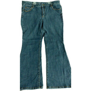 Michael Kors Women's Bootcut Jeans Size 16 Rivet Trim Fold Pocket Denim